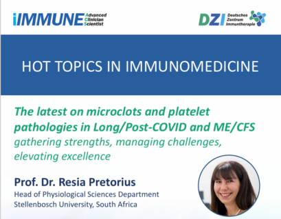 Zum Artikel "Hot Topics in Immunomedicine: The latest on microclots and platelet pathologies in Long/Post-COVID and ME/CFS"